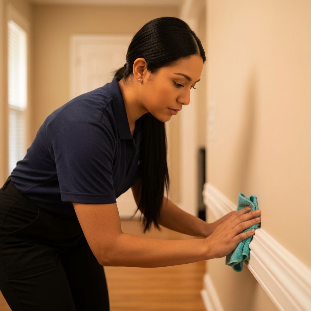 Deep cleaning baseboards
